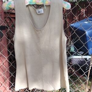 Elegant Beige Sleeveless Tank Top